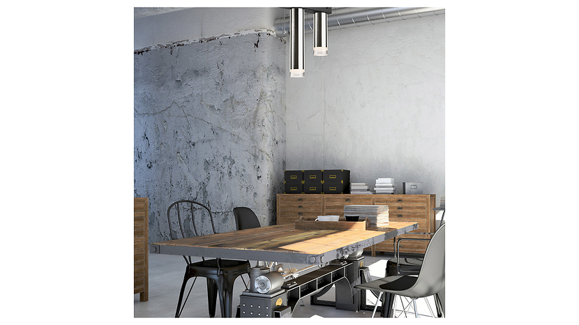 Lampa sufitowa Diego 2-punktowa aluminiowa czarno-srebrna