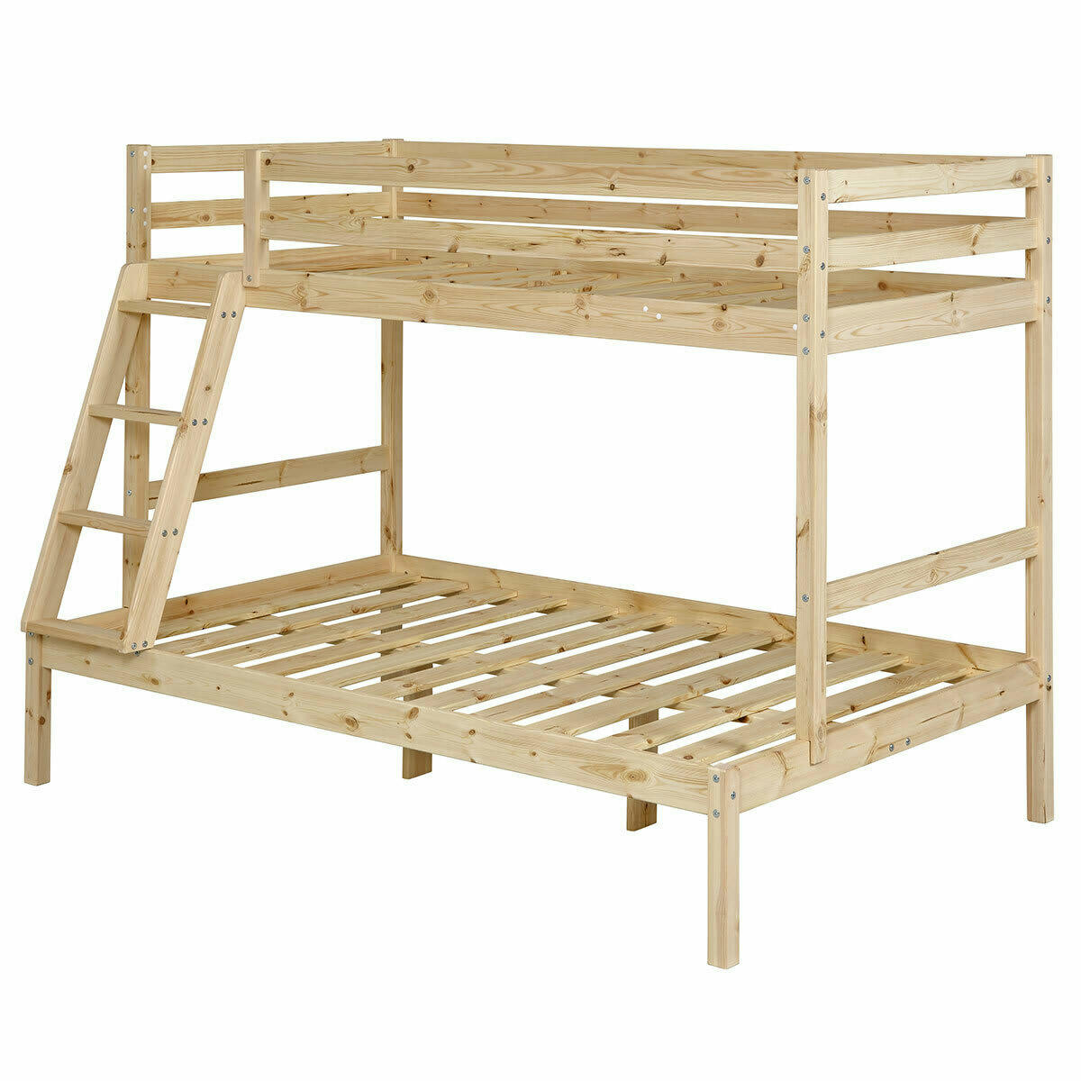 JULIAN - Pack lit superposé avec 2 matelas 140x190 cm bois massif