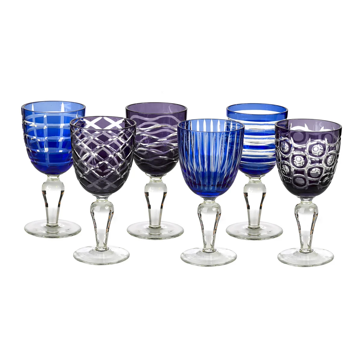 POLSPOTTEN - Cobalt Weinglas, mehrfarbig (6er-Set)