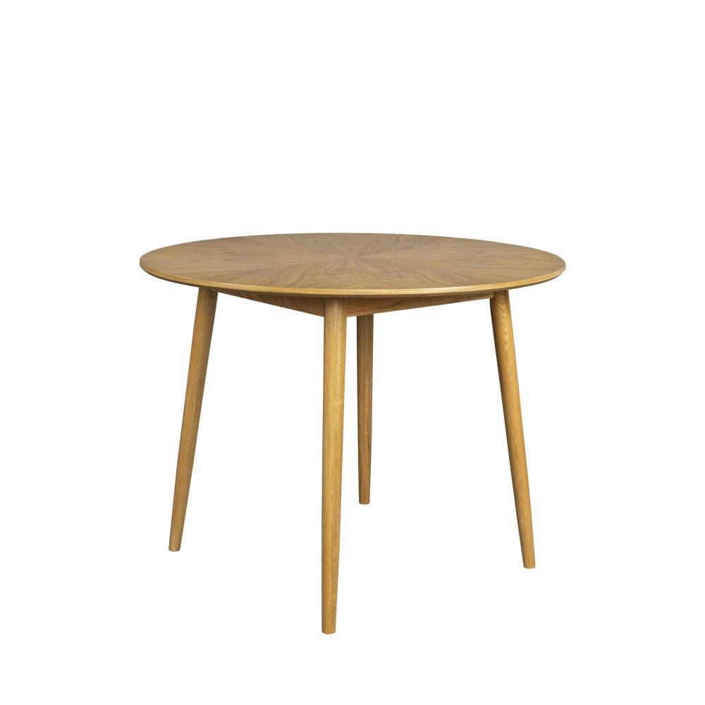 FABIO - Table à manger ronde en bois D100cm bois clair
