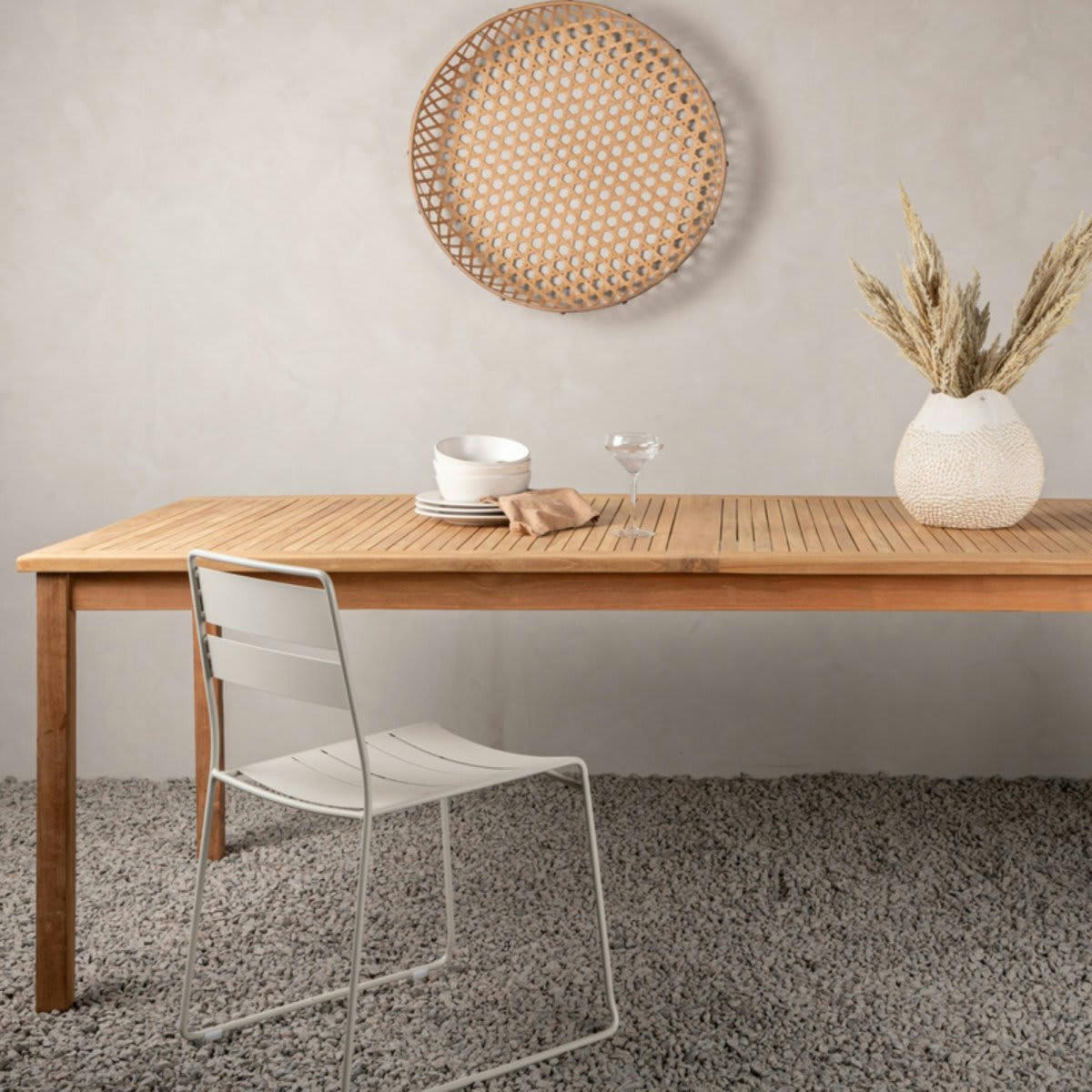 LUNAYA - Table de jardin 220x100cm en bois de teck