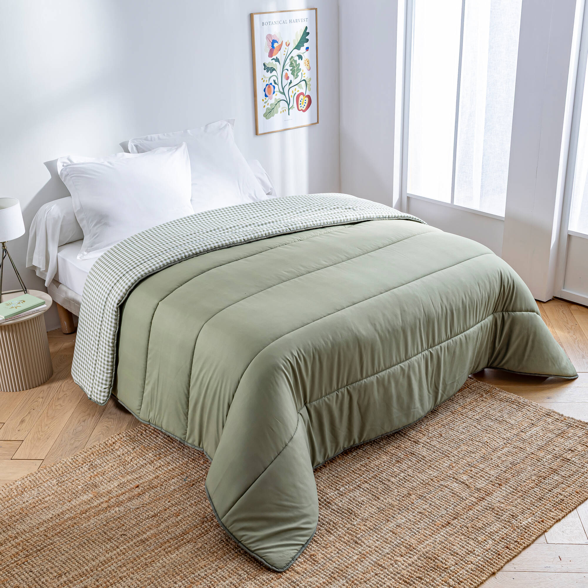 Couette microfibre imprimé vichy 200 g/m²