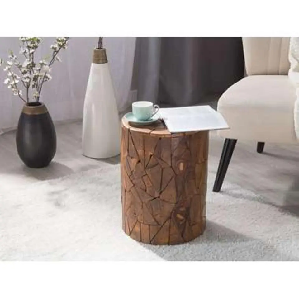 DAWSON - Bijzettafel - Donkere houtkleur - Teakhout