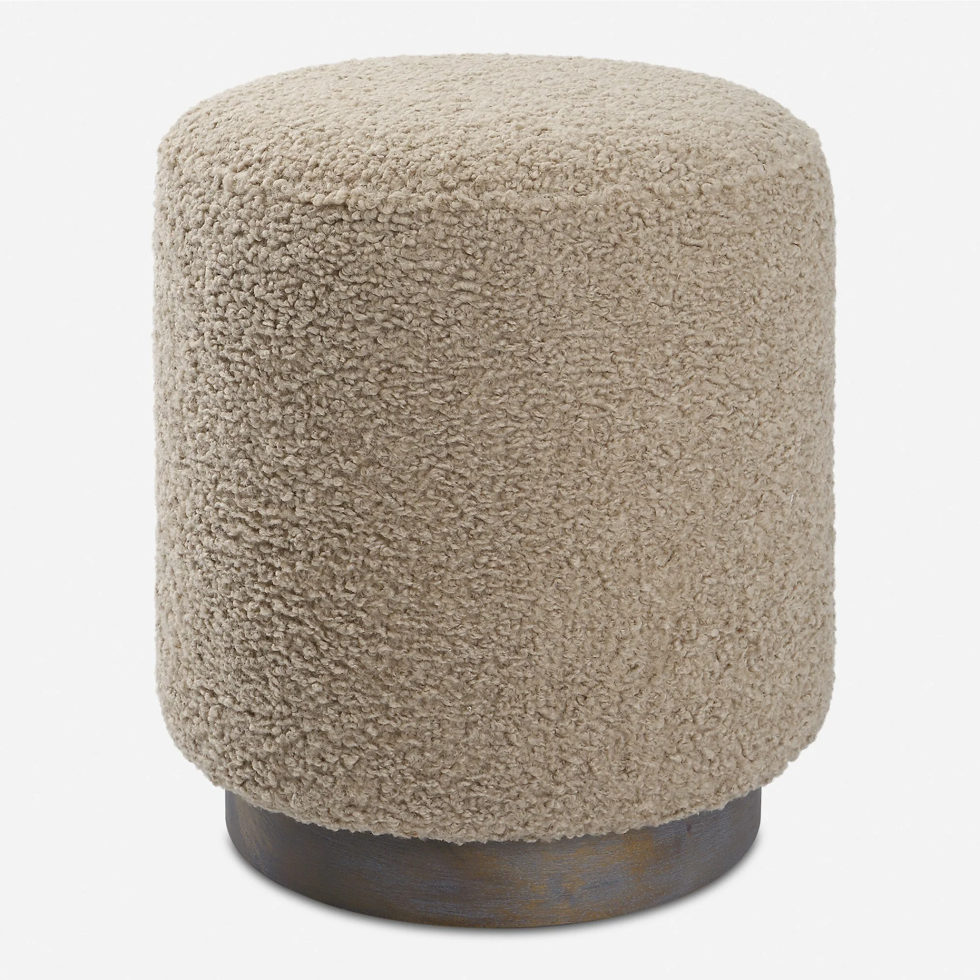 Upholstered Foot Pouf Ottoman - 18 - Gray and Brown