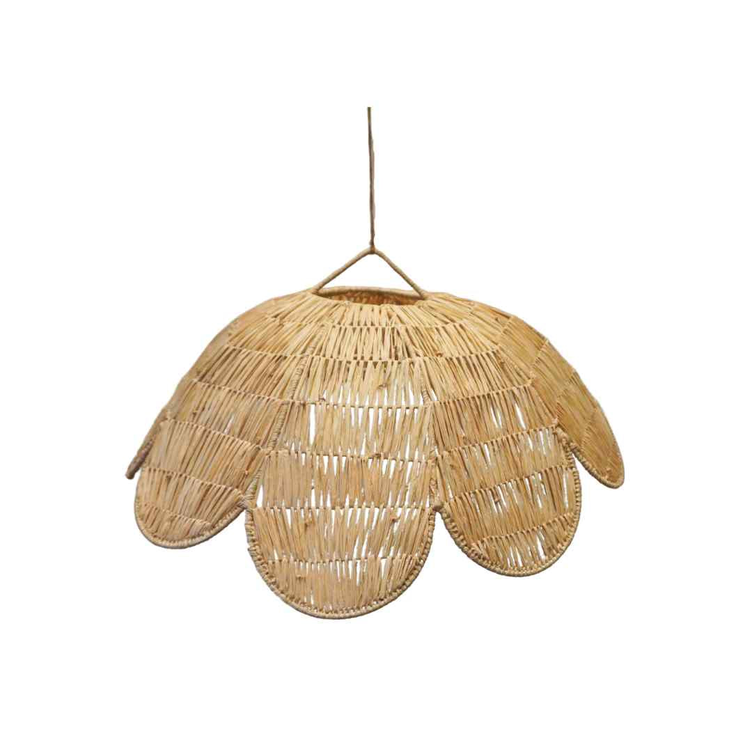 NOA MAY Hanglamp Flora - natural - raffia/metaal - Ø 50 x h 17 cm