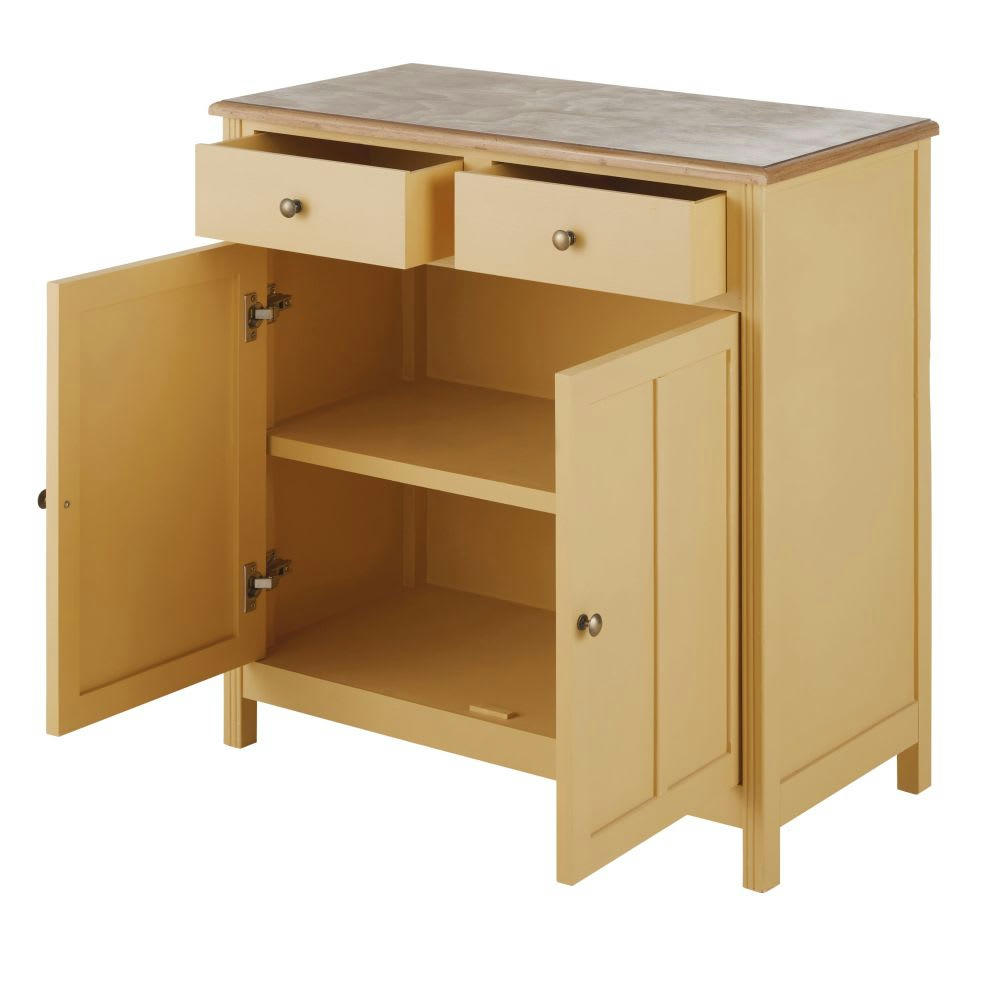 Bormes - Buffet 2 portes 2 tiroirs jaune