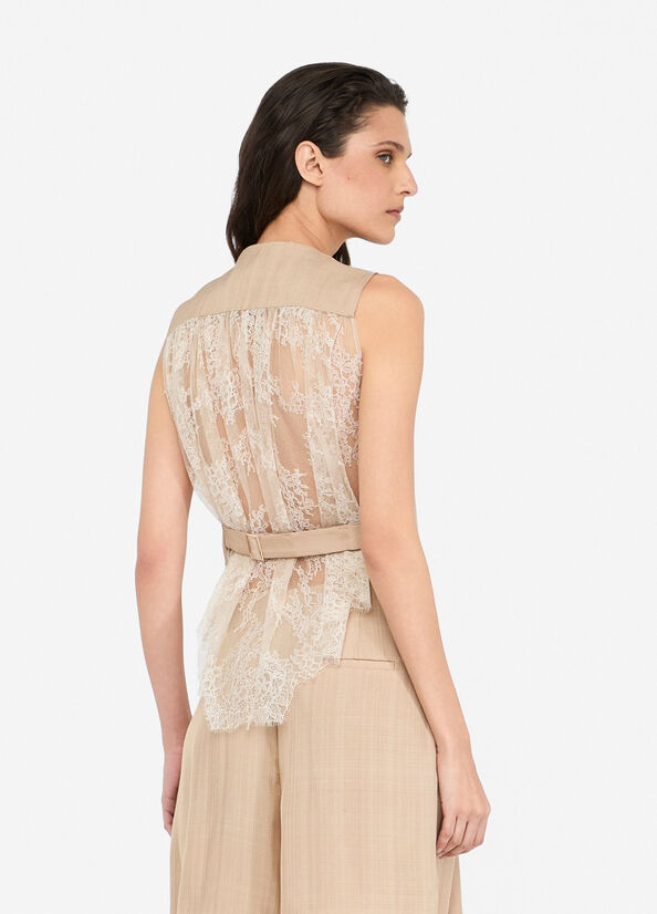 Gilet con dettaglio in pizzo