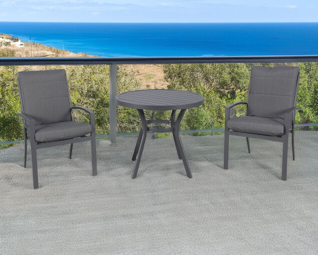 Jette 2 Seater Dining Bundle - Gunmetal Grey