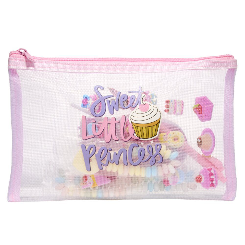 Trousse avec bonbons 50g et accessoires princesse 14,5x22,5cm (2 modèles)