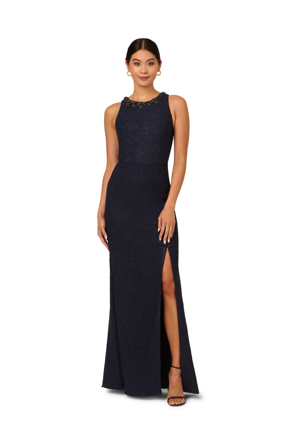 Adrianna Papell Glitter Boucle Stretch Gown