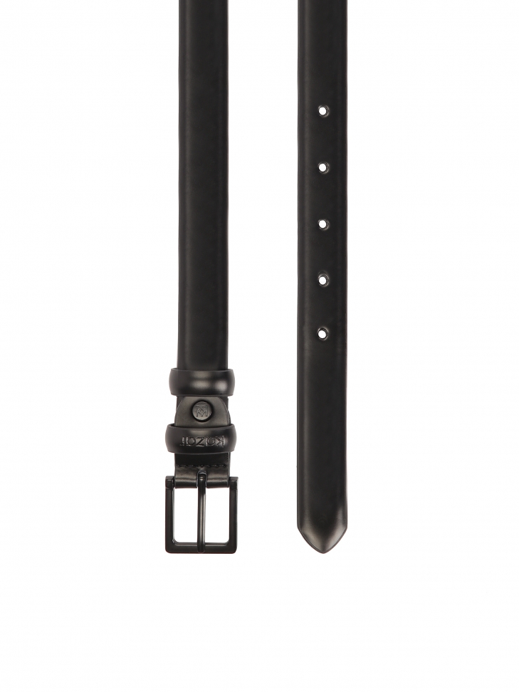 Black minimalist leather belt