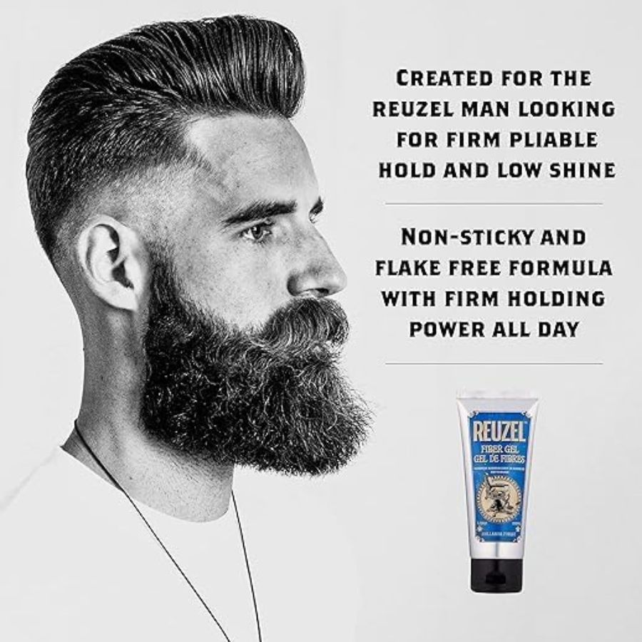 Reuzel Fiber Gel for Men - Alcohol Free Formula - Subtle, Sugary Rum - 100 ml