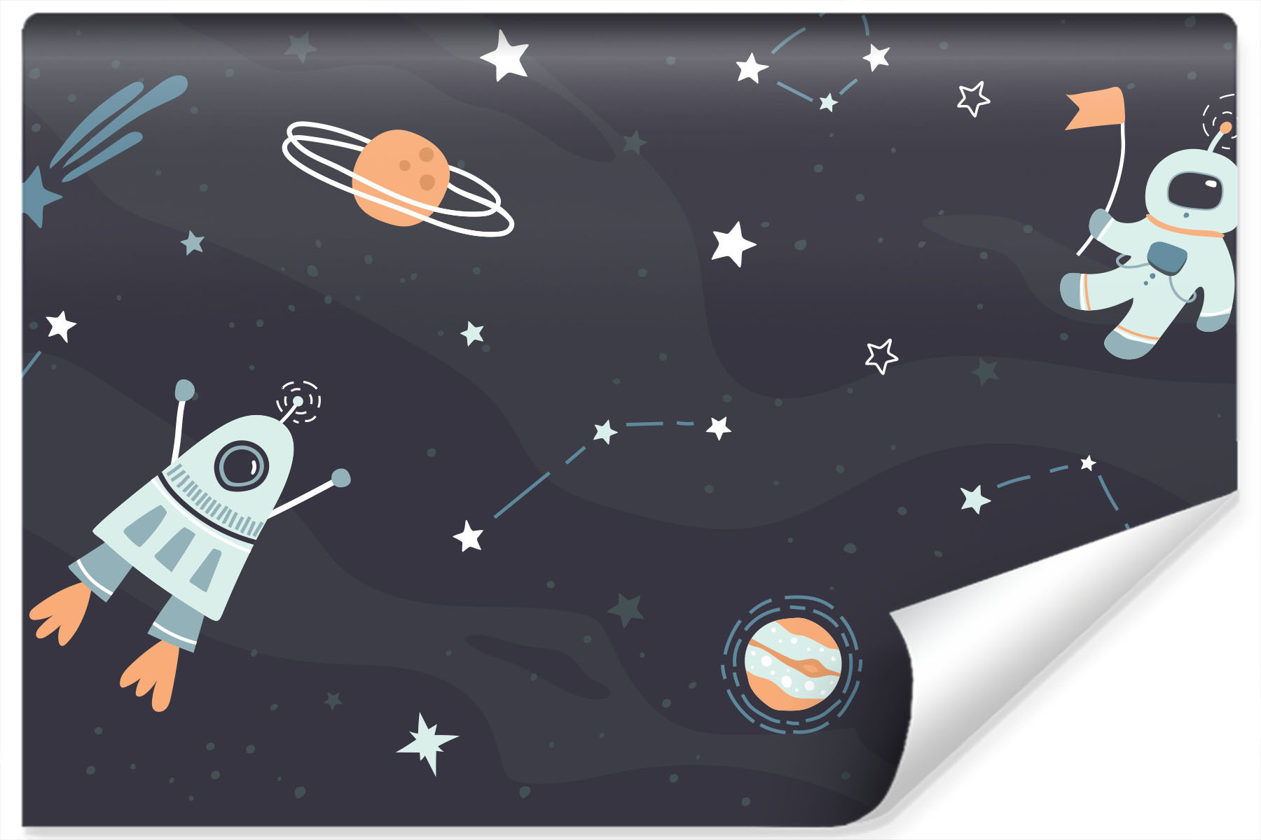 Fototapeta Dla Dzieci ASTRONAUTA Pośród Planet 90x60cm