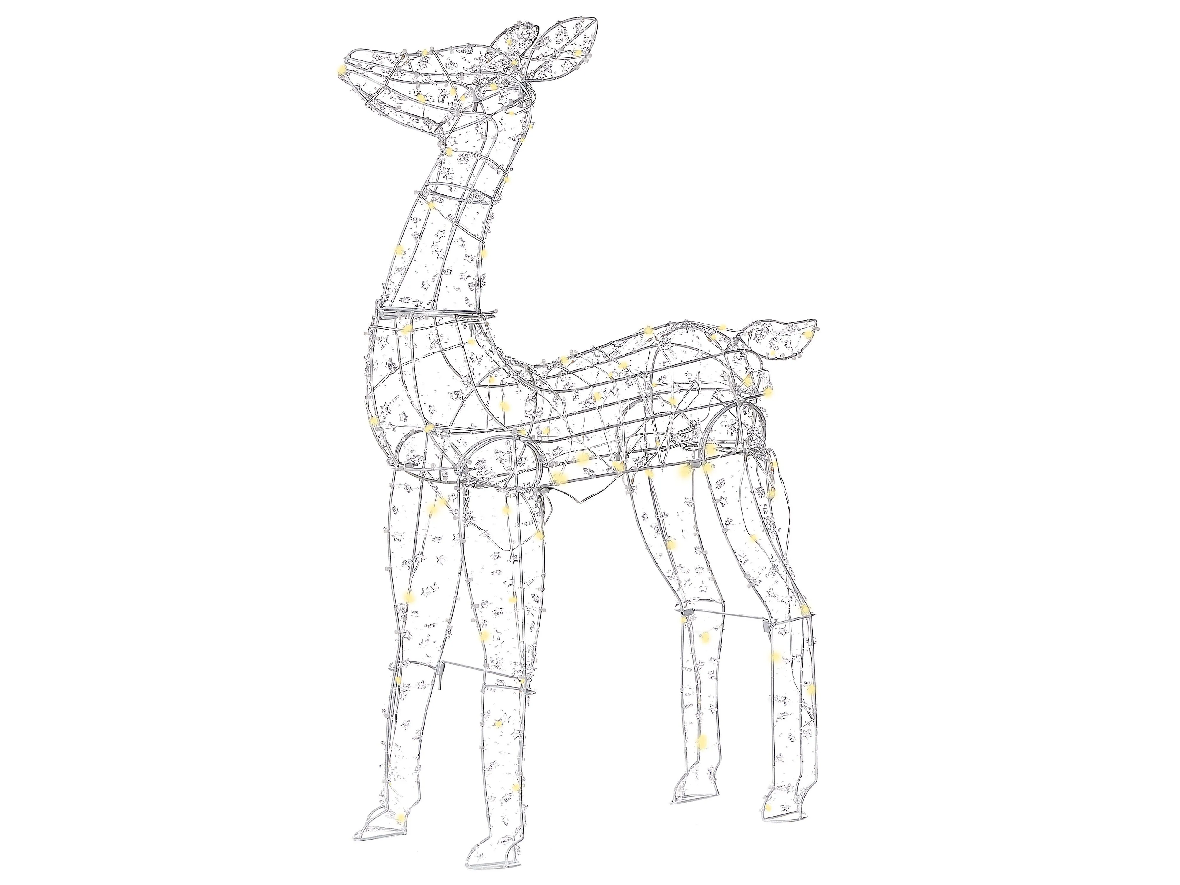 Outdoor Decoration LED HAFNIR Roe Deer 92 cm Silver