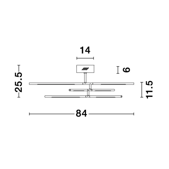 Deckenleuchte »Raccio «, LED, 32 W, Höhe: 25,5 cm, schwarz