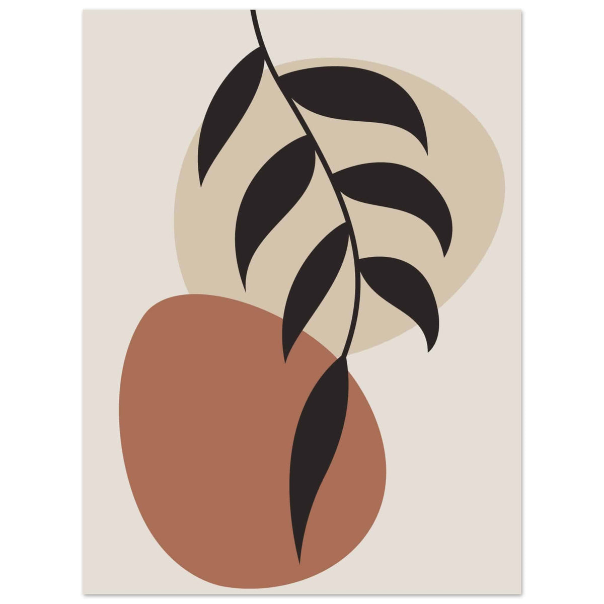 Artfulprints Poster Boho - Abstract leaf II  - 30x40 cm - Terracotta