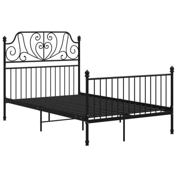 Rama łóżka Czarny 120 x 200 cm Metal vidaXL