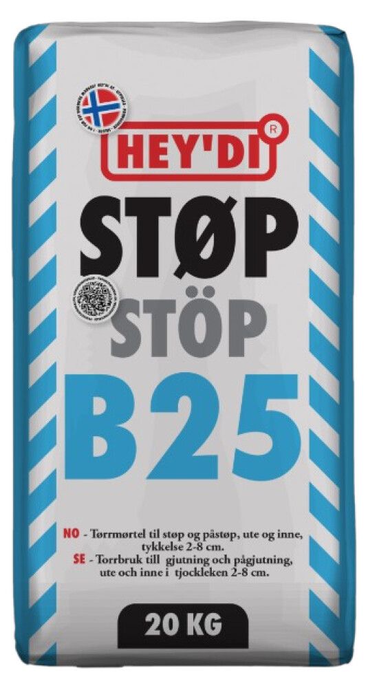 MØRTEL HEYDI STØP B25 20 KG