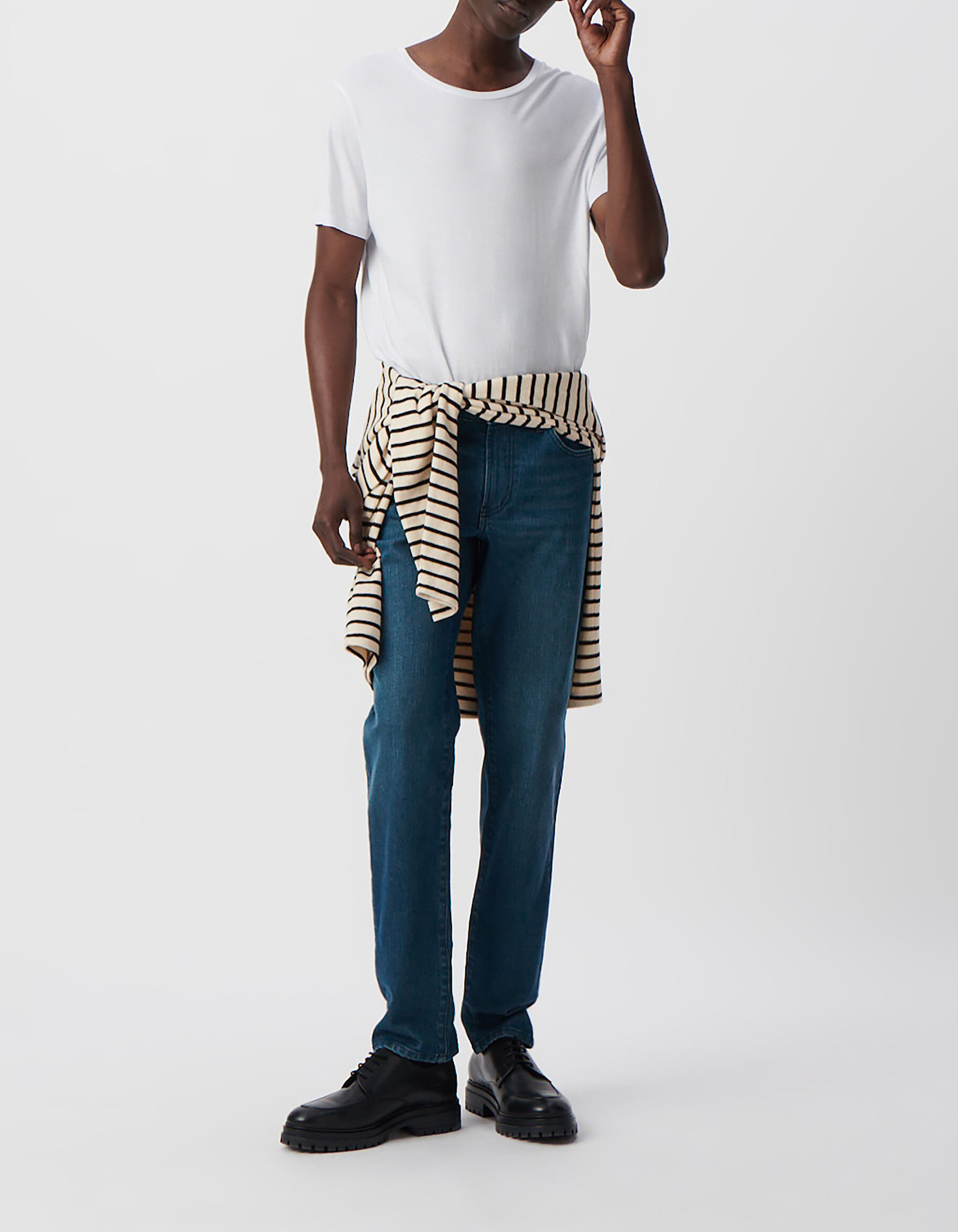 T-shirt blanc coton modal Homme