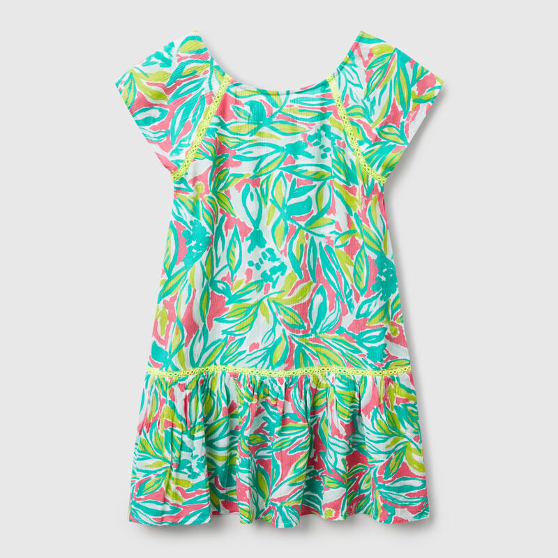 Dress with tropical print