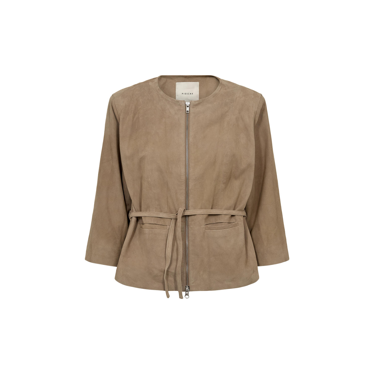 PD-New Gitta Suede Jacket, lead brown