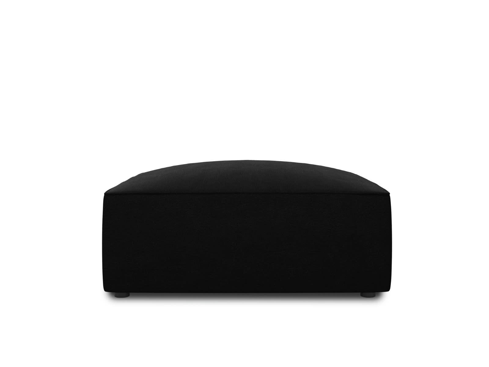 RUBY - Pouf 1 place en tissu velours noir