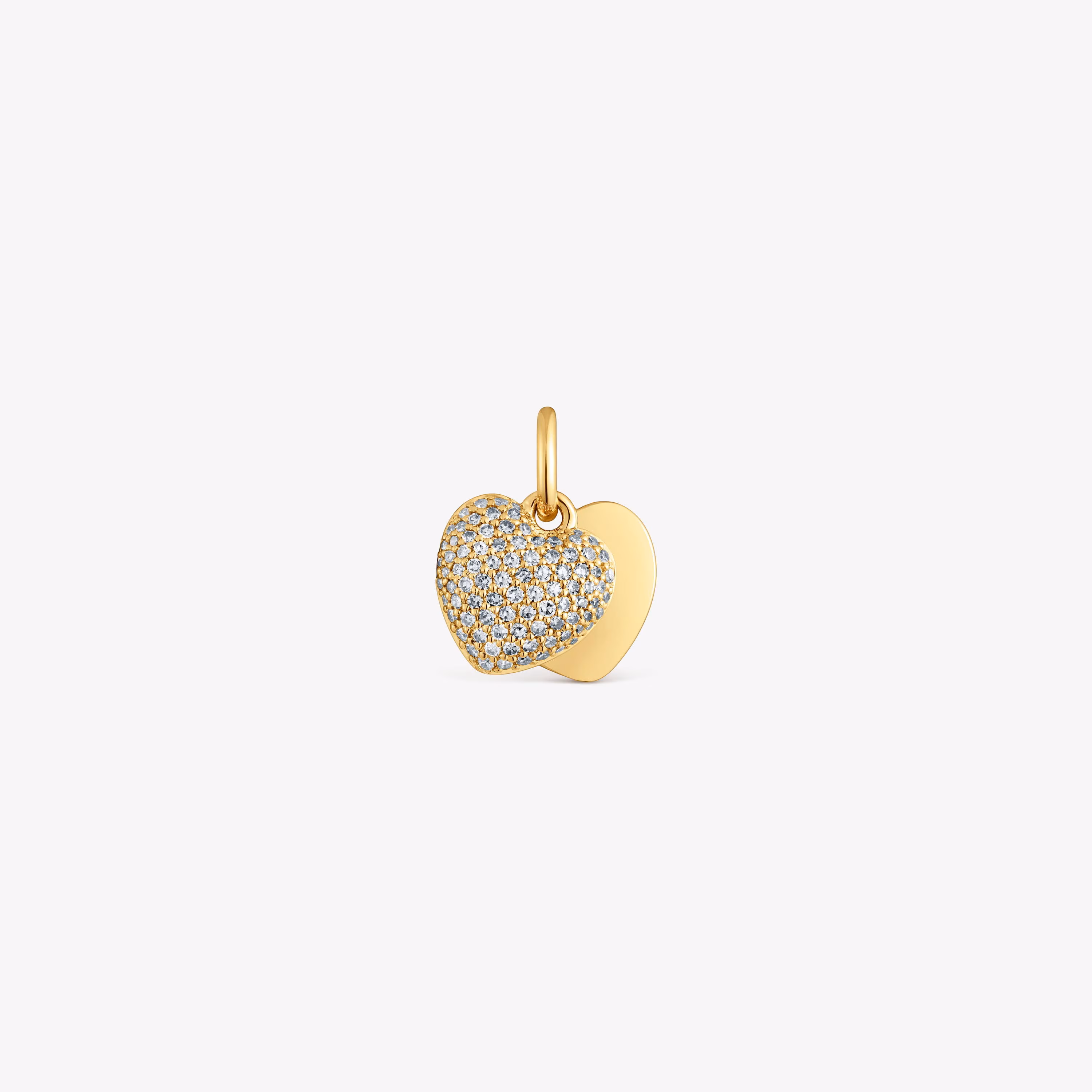Colgante de oro 14 kt doble corazón y diamantes TOUS Flechazo