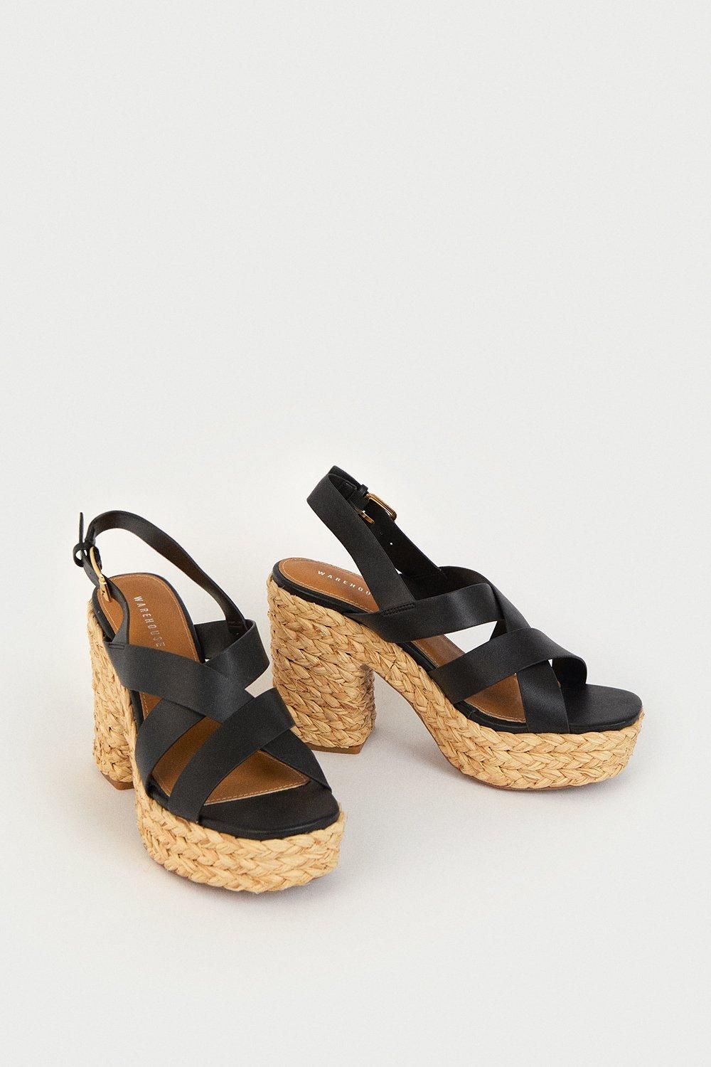 Warehouse Espadrille Buckle Detail Platform