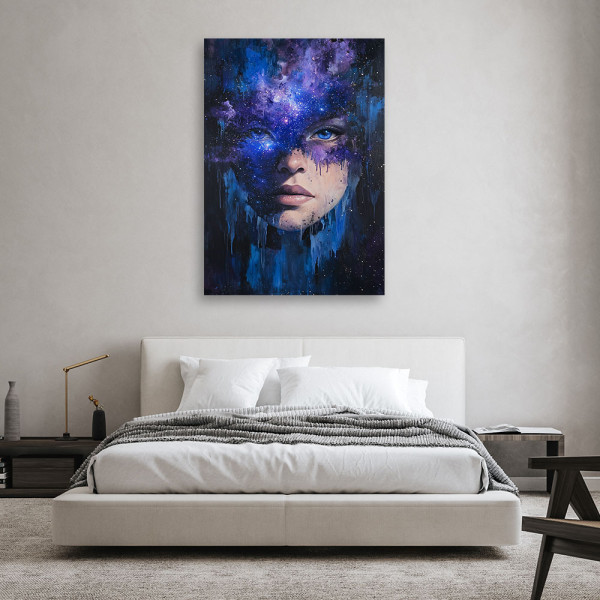 Feeby Obraz do salonu, Twarz Kobiety Kosmiczna Abstrakcja 40x60