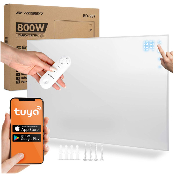 Grzejnik na podczerwień Berdsen promiennik 800W pilot WiFi aplikacja BD-987