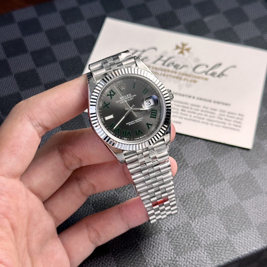 Rolex Datejust 126334 904L Steel Wimbledon Grey Dial 41mm Jub Super Clone