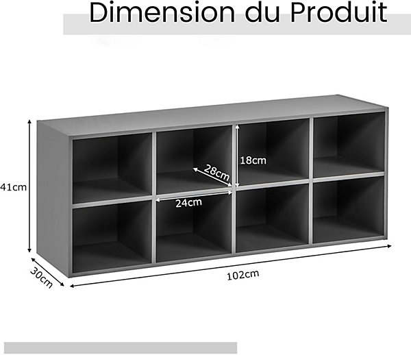 Banc de Rangement à Chaussures 8 Cases Banc Entrée à 3 Niveaux Organisateur de Chaussures Gris