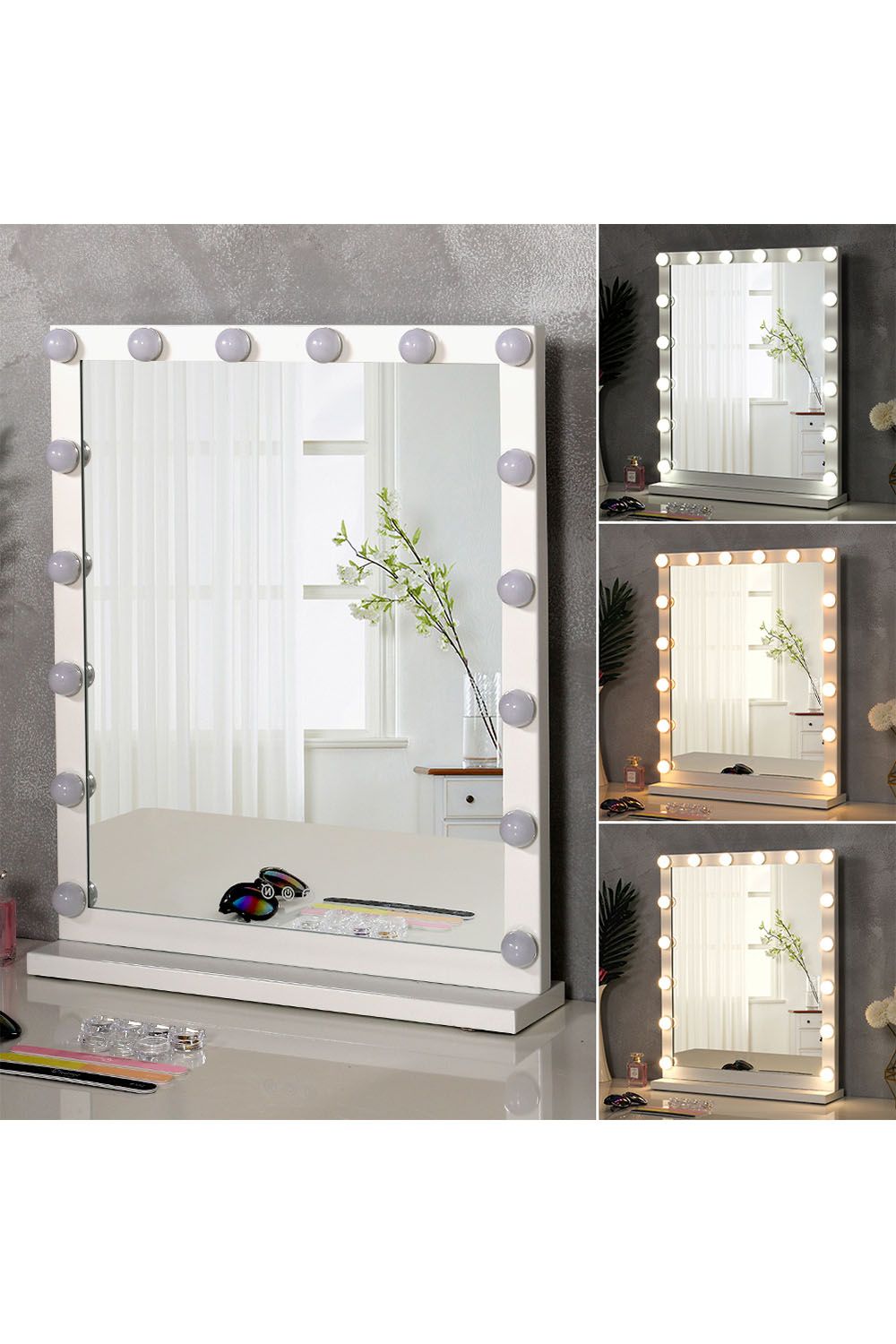 The hot sale 3 Lighting Modes Makeup Mirror with Base