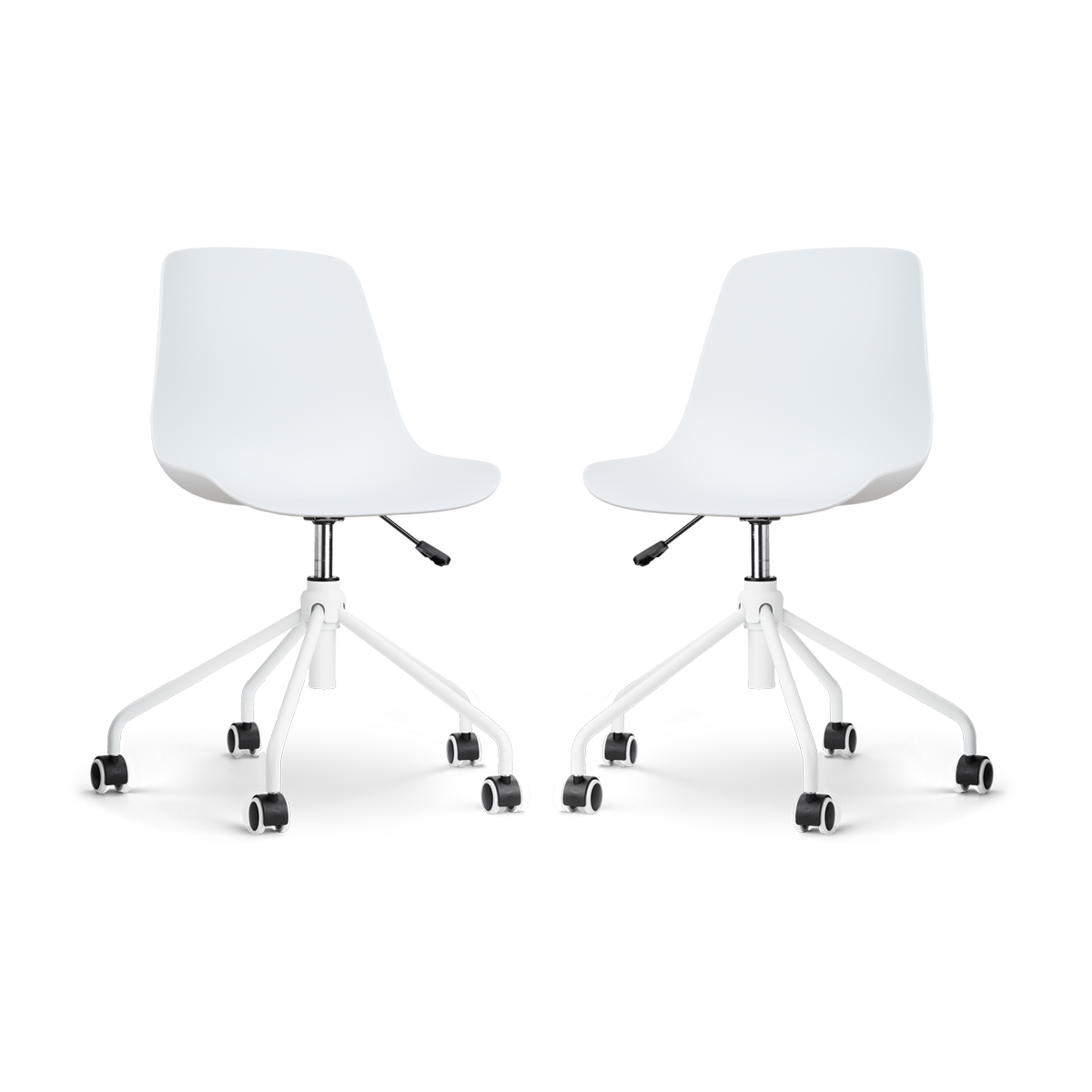Nolon Nout-Pip Bureaustoelen Set van 2 - Wit - Wit Onderstel