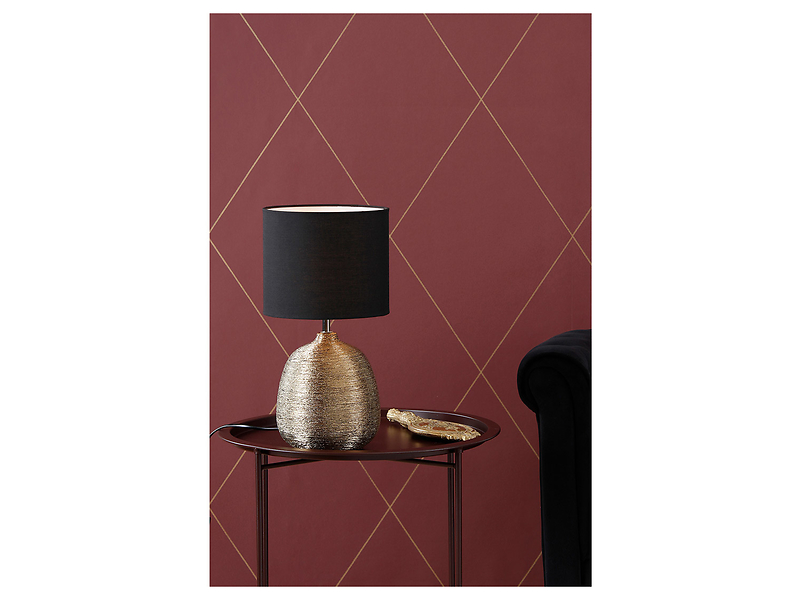 Lampa stolowa Oscar tkaninowa czarno-złota