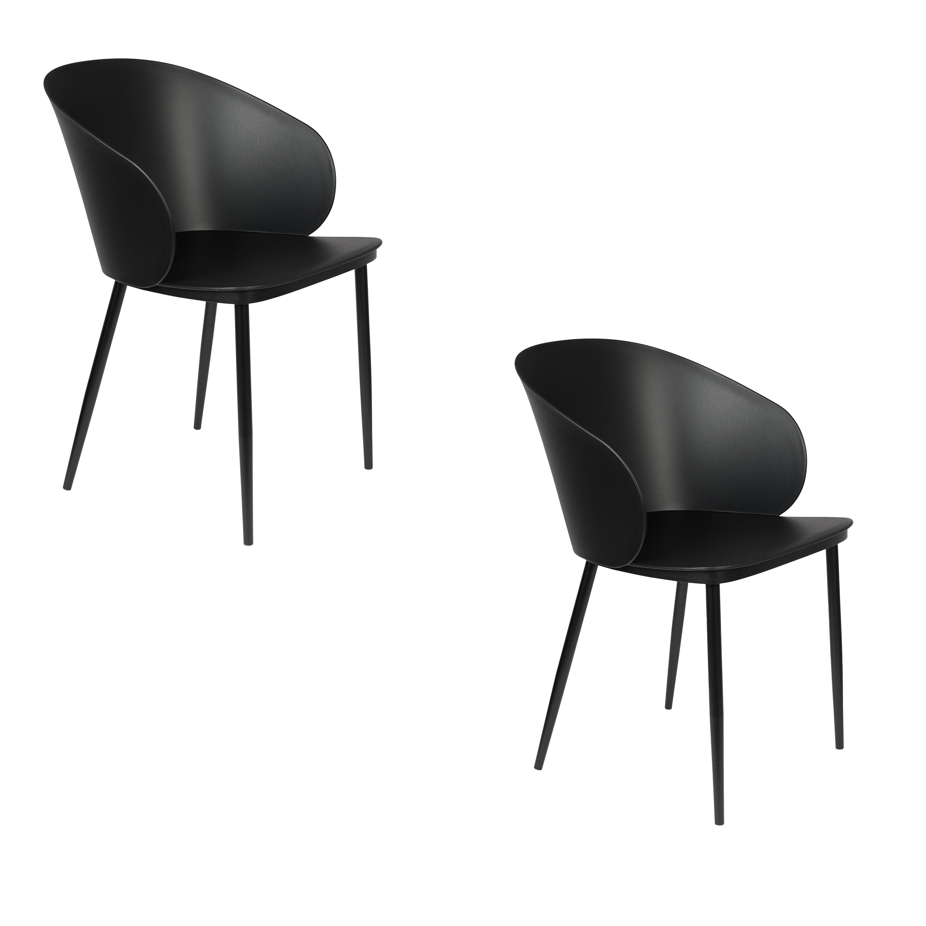 Housecraft Living Gigi Eetkamerstoelen Zwart - Set van 2