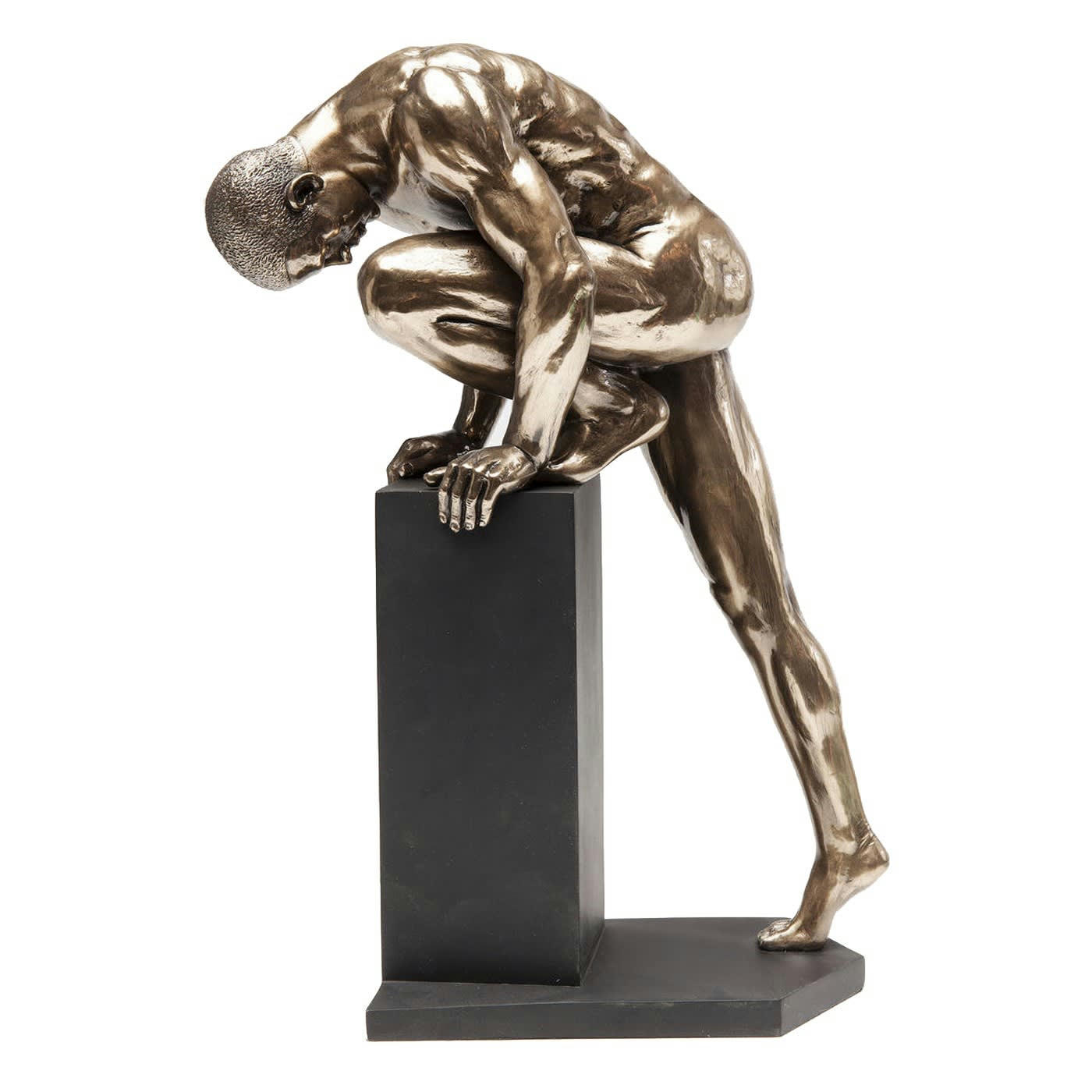 NUDE MAN STAND - Statuette homme en polyrésine bronze