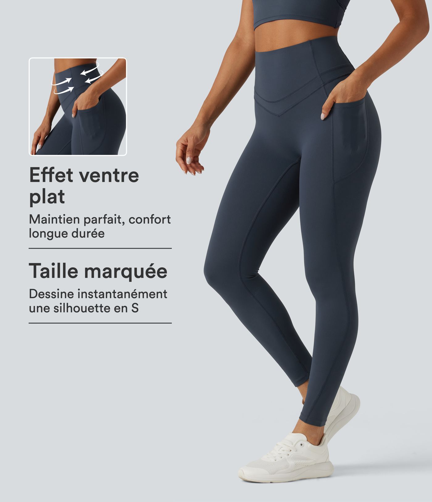 Legging de yoga Halara UltraSculpt™ taille haute gainant avec poches