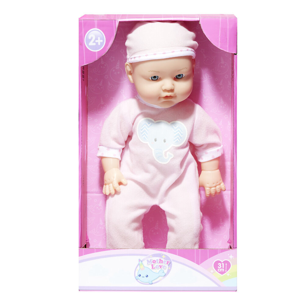 Poupon sonore L31cm - 2 modèles rose ou bleu