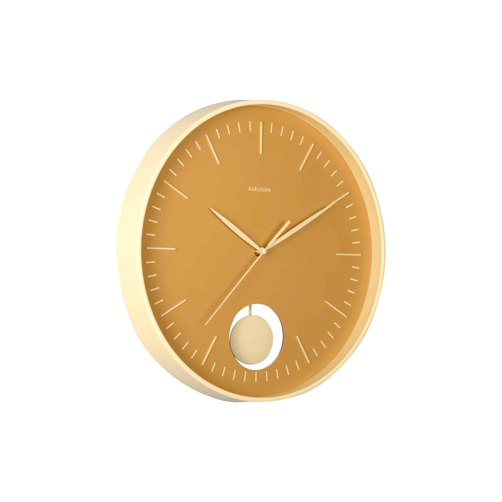 Karlsson wandklok Grato Pendulum - geel - Ø40.6cm
