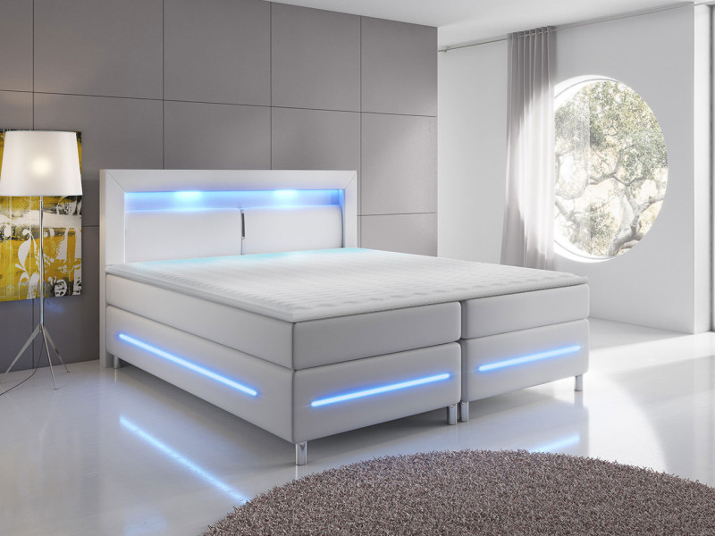 Łóżko kontynentalne Milano LED 180x200