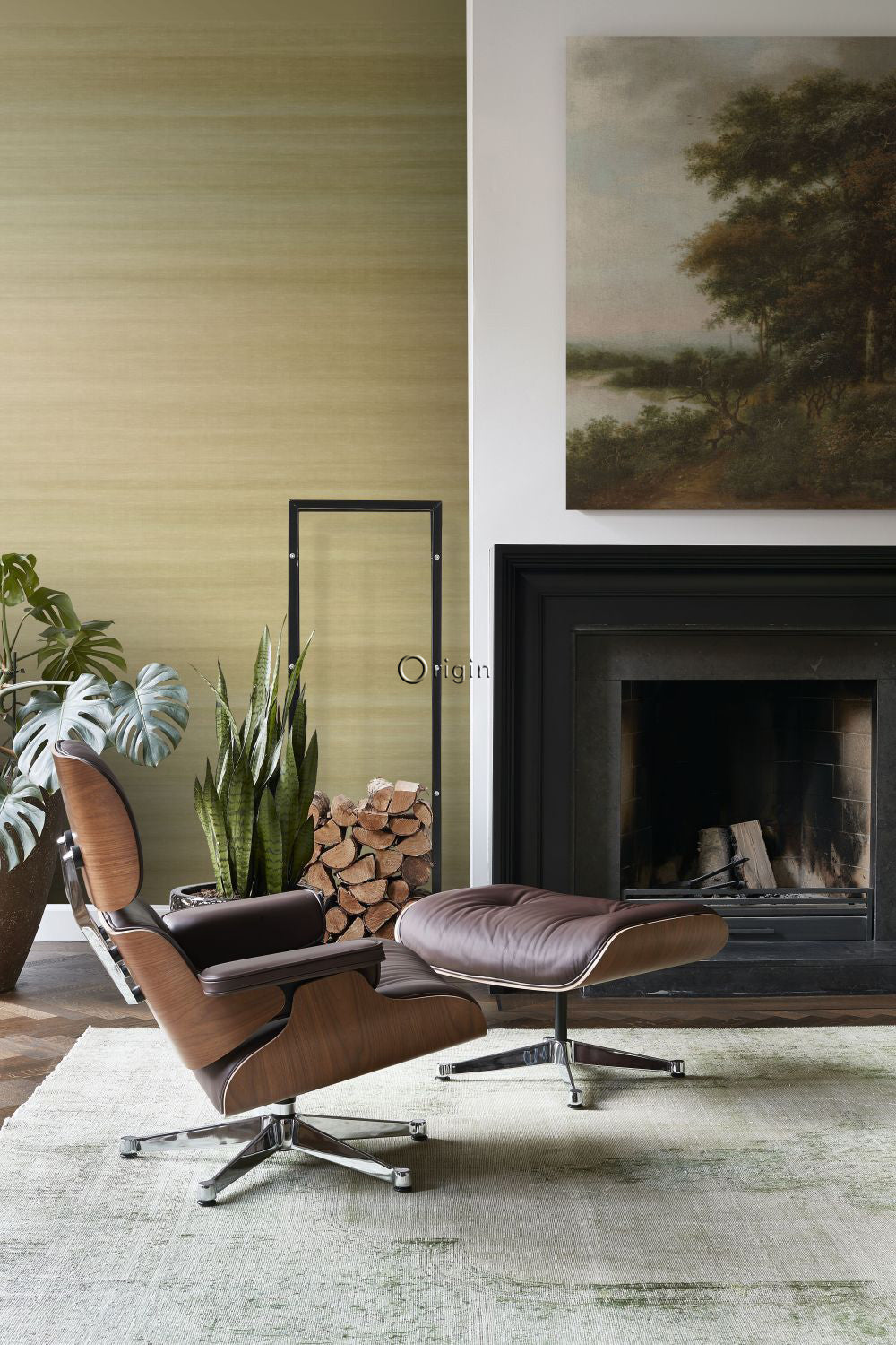Origin Wallcoverings fotobehang geweven structuur met kleurverloop okergeel - 200 x 300 cm - 357230