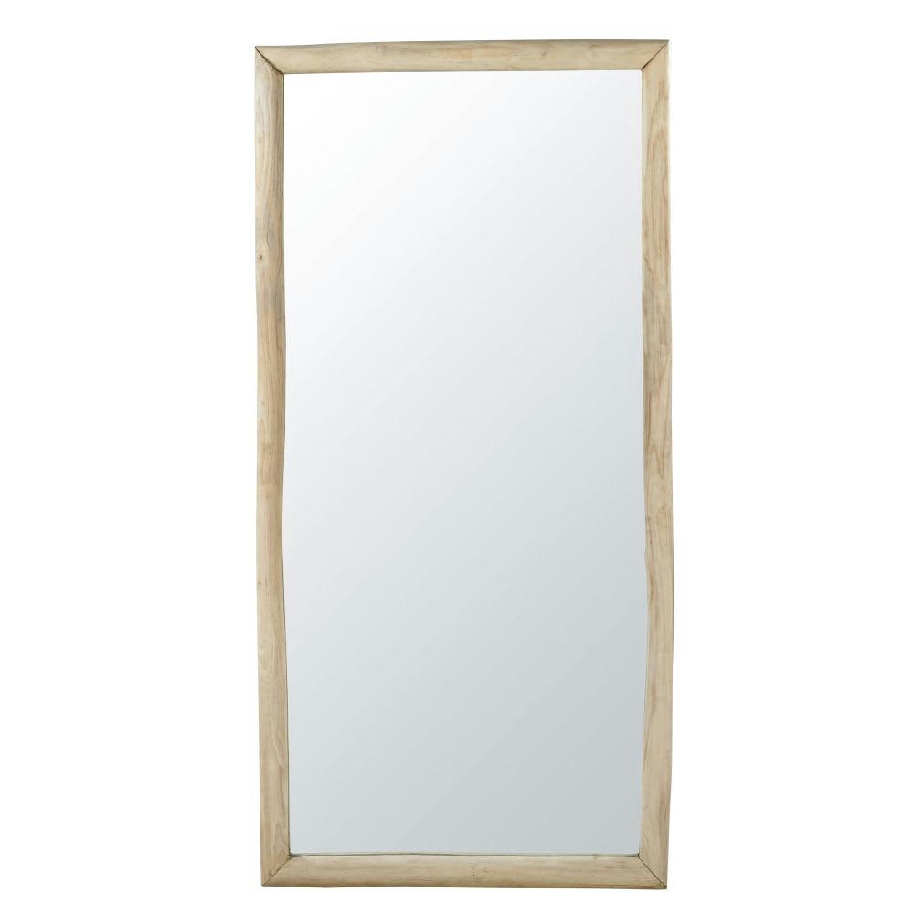 ELISA - Grand miroir rectangulaire en bois de teck 81x165
