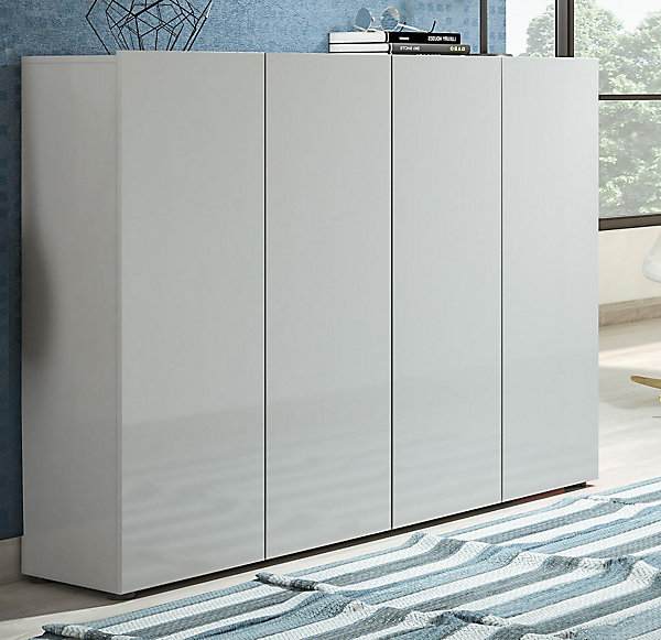 Meuble à chaussures Ddilorenz, Meuble à chaussures, Armoire d'entrée polyvalente, Rangement pour chaussures, 160x34h115 cm, Gris