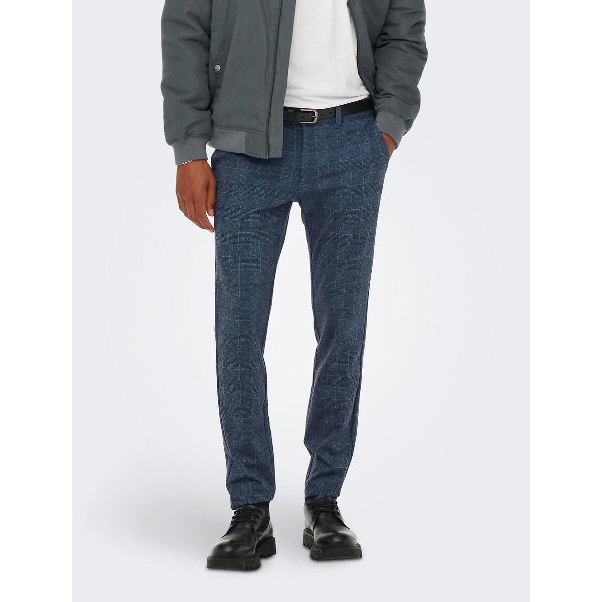 Pantalon slim stretch Mark à carreaux