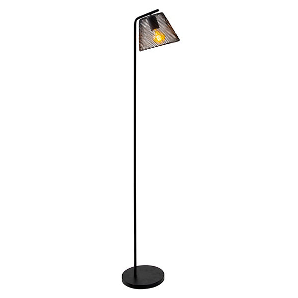 Lampadaire 'KORIE', lampadaire en métal noir, avec douille E27, hauteur 140 cm, pour le salon et le bureau