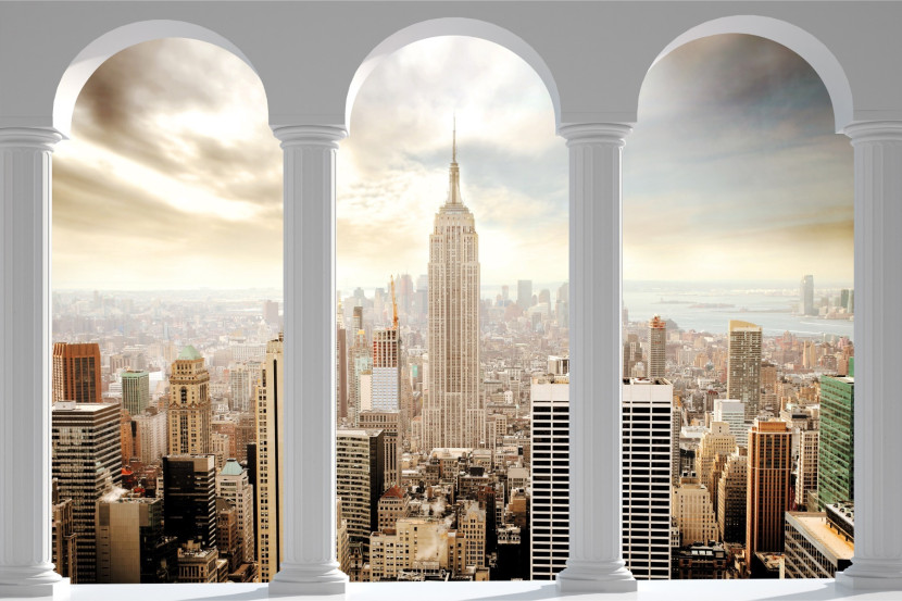 Fototapeta Do Salonu KOLUMNY Panorama NYC 90x60cm