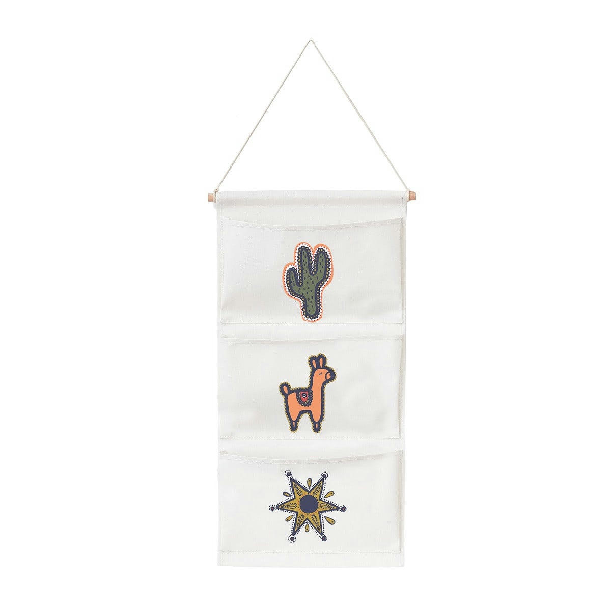 LALAMA - Rangement mural coton blanc 35x70cm