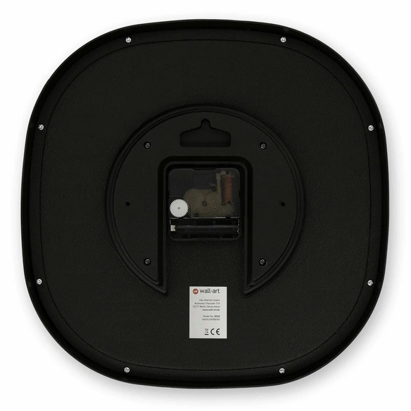 Wanduhr, HxT: 28,5 x 5,2 cm, schwarz, ohne ink. Batterie