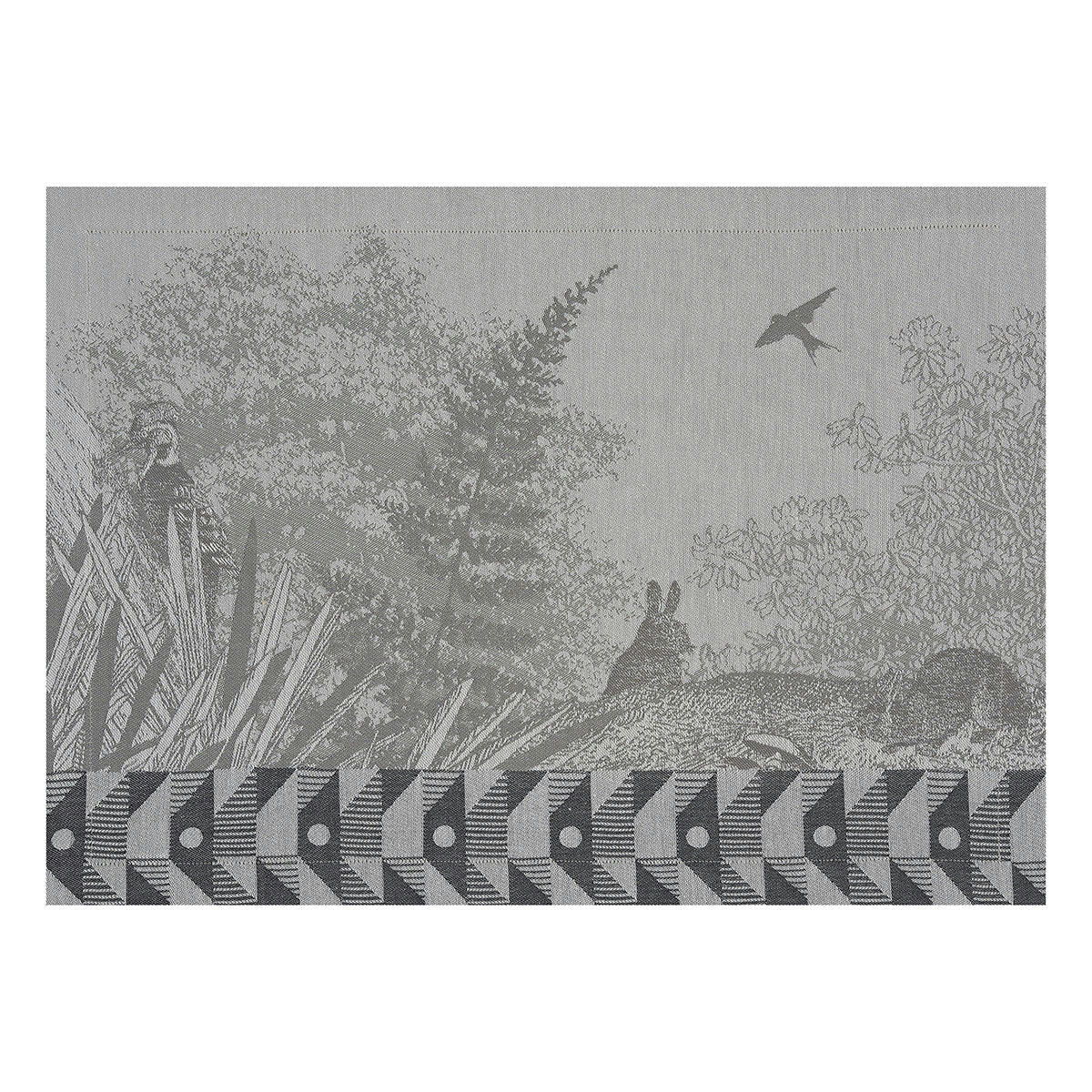 FORÊT ENCHANTÉE - Set de table en coton argent 50 x 36